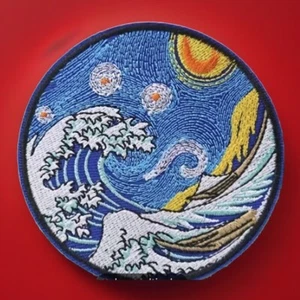 🔥 GREAT WAVE OFF KAGANAWA 3” Embroidered Patch Iron On JAPANESE JAPAN Surf - Picture 1 of 4