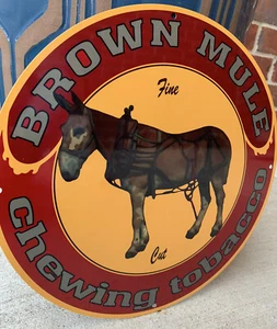 Vintage Style Brown Mule Chewing Tobacco Metal Heavy Quality Sign - Picture 1 of 6