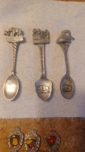 Vintage Lot Of 3 Pewter Souvenir Spoons Hershey Mount Rushmore South Carolina  - Picture 1 of 5