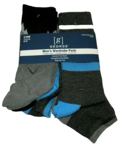 Herren 6 Paar George Garderobe Pack Socken 2 Kleid, sportlich Crew tief geschnitten grau - Bild 1 von 2