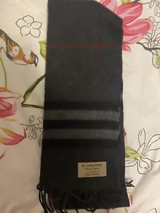 Burberry Heritage Cashmere Grey Scarf Charcoal Écharpe Grise Cachemire - Foto 1 di 5