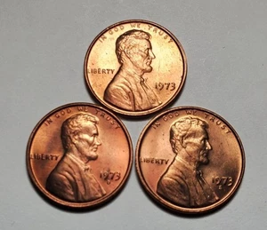 1973 P D S LINCOLN MEMORIAL PENNY UNC 3 COIN SET #P2058 - Bild 1 von 2