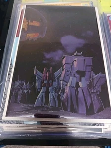 TRANSFORMERS #1 LIVIO SHOCKWAVE CONNECTING COVER FOIL LTD 300 TOPSHELF COMIC - Picture 1 of 6