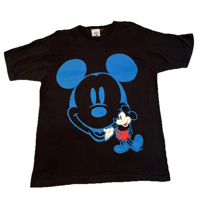 Vintage Disney MICKEY MOUSE Silhouette T-Shirt Large Black Single Stitch - Image 1 of 4
