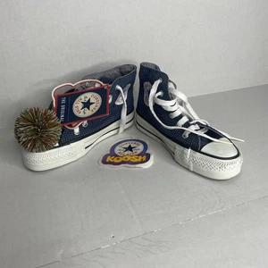 Blue Grid Pattern Koosh Vintage 1990s Converse Chuck Taylor Youth 11 1/2 - Picture 1 of 13
