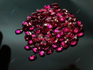 Lote 50 PIEZAS CERTIFICADAS Mogok Corte Ovalado Rubí Rojo Natural Piedras Preciosas Sueltas - Imagen 1 de 11
