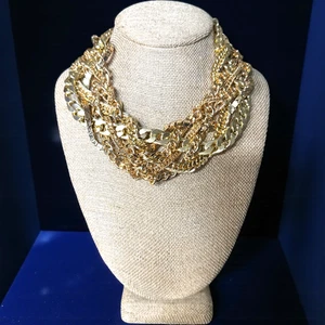 TRACI LYNN goldfarbene geflochtene Kette Statement Choker Halskette TL443 - Bild 1 von 4