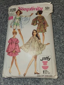 Simplicity 8129 Vtg Women's Flowy Sleeve Knee Length Dress Pattern 8-10 - Picture 1 of 3