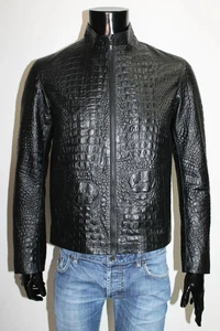 Men's Black Italian Handmade Slim Fit Genuine Leather Blouson Jacket - Picture 1 of 5