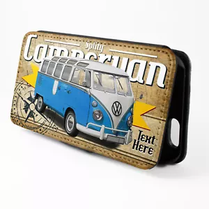 Personalised Volkswagen Camper iPhone Case Classic Car Flip Phone Cover CL60 - Picture 1 of 8