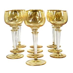 1. von 10. Stängelglas mit eingeschlossenen Spiralglasfäden, Josephinenhütte - Bild 1 von 5