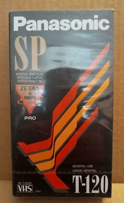 CINTA DE VIDEO PANASONIC SP T-120 VHS alto acoplamiento NUEVO SELLADO Foto 1 de 2
