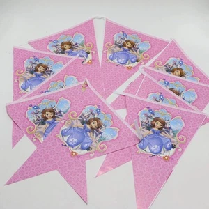 2.5 m Princess Sofia Paper Birthday Banner Flag Decoration Party Supplies. - Picture 1 of 3