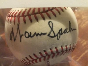 Warren Spahn Signed AUTOGRAPHED Baseball MLB HOF 1973 Braves - Picture 1 of 3