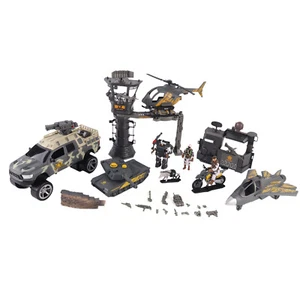 Militär Spielzeug Set für Kinder 5 Fahrzeuge, 3 Armee Figuren, Basisturm & Spielzeugpistolen - Bild 1 von 24