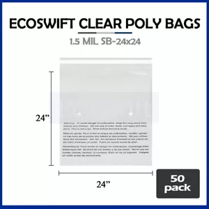 50 bolsas de polietileno transparentes de advertencia de asfixia auto-sellado grandes 24x24 1,5 mil envío gratuito - Imagen 1 de 6