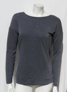 Banana Republic Damen grau Wende Langarm Tee Shirt Wickel Top Gr. S - Bild 1 von 5