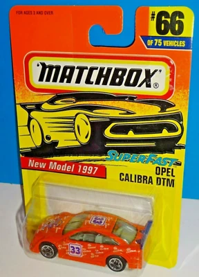 Matchbox SuperFast #66 Opel Calibra DTM Orange #33 OPEL Racing NEW MODEL 1997 - Image 1 of 2