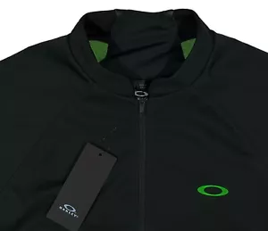 Chaqueta Deportiva para Hombre OAKLEY Negra Verde Neón con Logotipo Pequeña S NUEVA CON ETIQUETAS ¡Impresionante! - Imagen 1 de 5