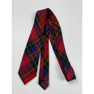 Gael Plaid Necktie Pure New Wool Tartan Pattern Red Blue Green Mens Tie - Picture 1 of 4
