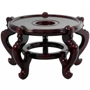 Oriental Furniture Living Room Fishbowl Stand 8.5" Wood Indoor Round Rosewood - Picture 1 of 3