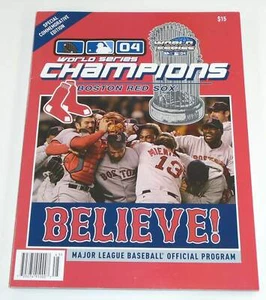 Revista/libro de béisbol oficial del programa de la serie mundial 2004 edición de los Medias Rojas de la MLB - Imagen 1 de 4