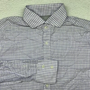 Brunello Cucinelli Small Cotton Summer Shirt Purple Plaid Check Basic Fit - Picture 1 of 9