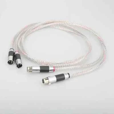 Pair 7N Silver Plated OCC Copper Audio Cable HiFi Interconnect RCA XLR Cable - Image 1 of 4