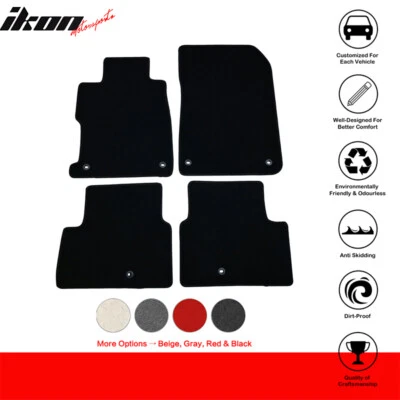Fits 13-22 Acura ILX Black Nylon Front Rear Floor Mats Carpets 4PC — 第 1/4 张图片