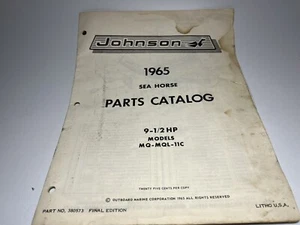 Reproduction OMC Johnson 9.5 HP MQ-11 MQ-11C MQL-11C Parts Catalog - Picture 1 of 5