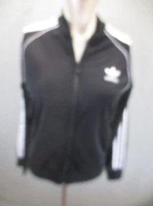ADIDAS Size 13-14 Kids Unisex BLK Full Zip Stand Collar Pocket Track Jacket 136 - Picture 1 of 9