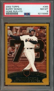 2002 Topps #365 Barry Bonds MINT-NM  Home Run #73 PSA 8 Giants 9966 - Picture 1 of 2