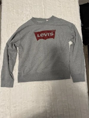 Levi’s Gray Crewneck Sweatshirt Small Red Logo Pullover Unisex Casual - Изображение 1 из 4
