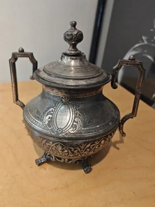 Rare 1900s French ARMAND FRENAIS Silver Plated Sugar Bowl Parisian  - Picture 1 of 16