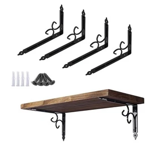 (4RZ) OVOV 12” Shelf Brackets – 4pcs Heavy Duty Wall Mount for Home, DIY - Picture 1 of 9