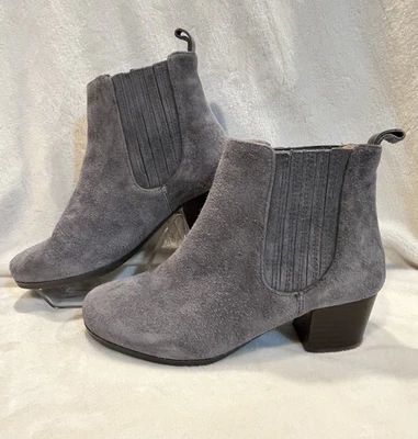 Array Mujer Talla 7.5W Botín Blair Gris Gamuza Tacón Bloque Botines Zapatos Foto 1 de 4