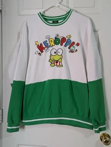 Keroppi Sanrio Varsity Pullover Sweatshirt Erwachsene XL grün weiß bestickt - Bild 1 von 7