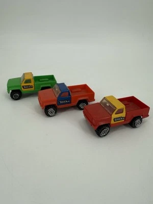 Vintage 1978 Lote TONKA Vermelho e Amarelo 3,75" Pickup Truck Pressionado Metal e Plástico - Imagem 1 de 4