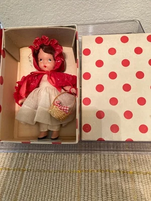 #116 Little Red Riding Hood Frozen Leg Box Nancy Ann Storybook Bisque Doll - Image 1 of 4