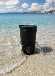 NEW - Insulated Coffee Mug 12oz/350ml – Stainless Steel, Push-Button, Wide Mouth - Picture 1 of 6
