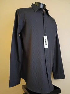 DKNY Button Down Steel Grey Dress Shirt - NWT Large - Picture 1 of 5
