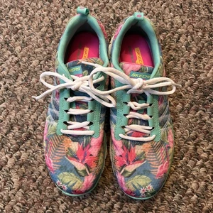 Skechers leichte Tropical Memory Foam Damen-Sneaker flexible Sohle Größe 8,5 - Bild 1 von 14