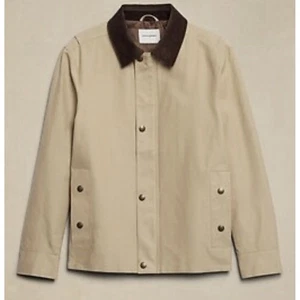 Banana Republic kurze Utility-Jacke für Herren khaki Druckknopf & Reißverschluss Scheunenarbeit Gr. L Sale - Bild 1 von 10