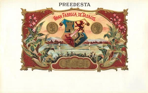 Zigarrenkiste Etiketten Preedesta Tabakblätter Boote Schild Gran Fabrica De Tobacos - Bild 1 von 2