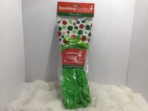 Sparking Goddess Glamour Handschuhe, neu in Verpackung, grün mit Tupfen. 0045 - Bild 1 von 1