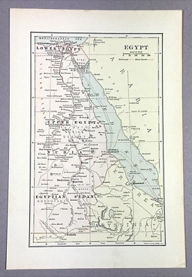 Antique Illustration Map of EGYPT Nubia Sudan Encyclopedia 1901 - Image 1 of 4