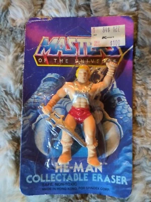Borracha colecionável vintage 1984 Mattel Masters of the Universe He-Man - Nova - Imagem 1 de 2