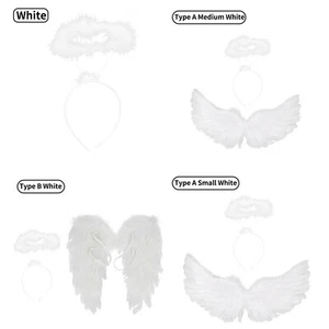 1x Feather Angel Wings,Headband Fancy Dress Fairy Wings for Kids Halloween AU - Picture 1 of 18