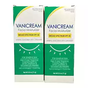 Vanicream Facial Moisturizer SPF30 For Sensitive Skin 2.5oz./71g LOT OF 2 - Picture 1 of 1