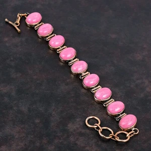 Pulsera ajustable de piedras preciosas de tulita hecha a mano joyería étnica de cobre 6,0" - Imagen 1 de 6
